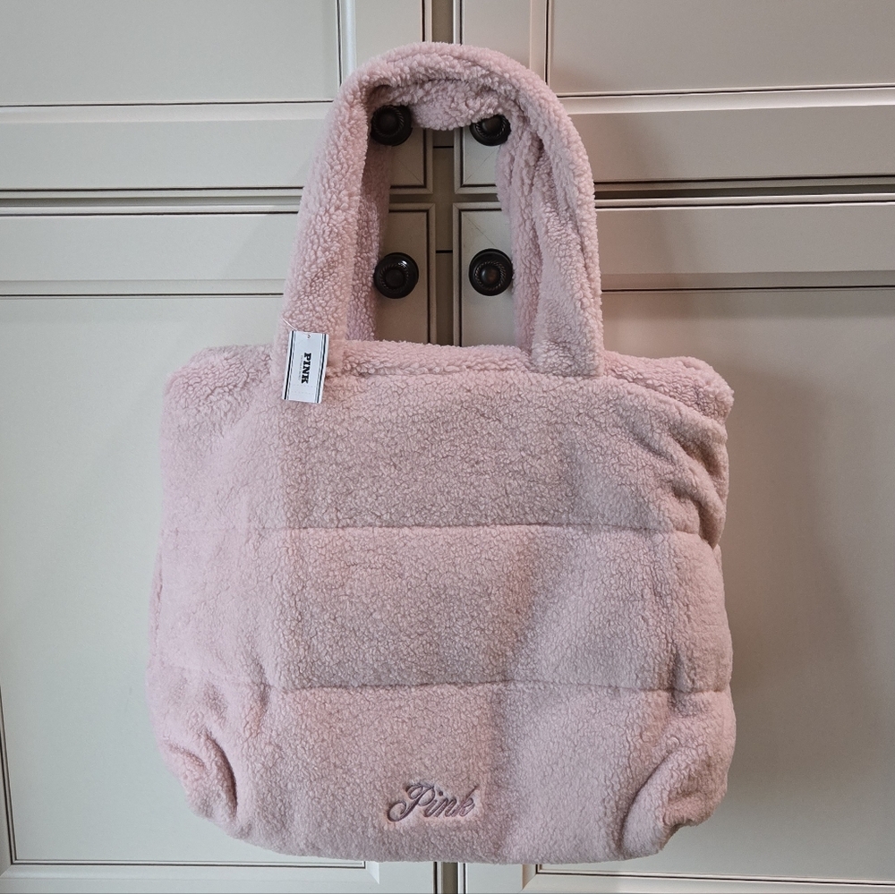 NWT PINK By Victoria's Secret Tote Bag Sherpa